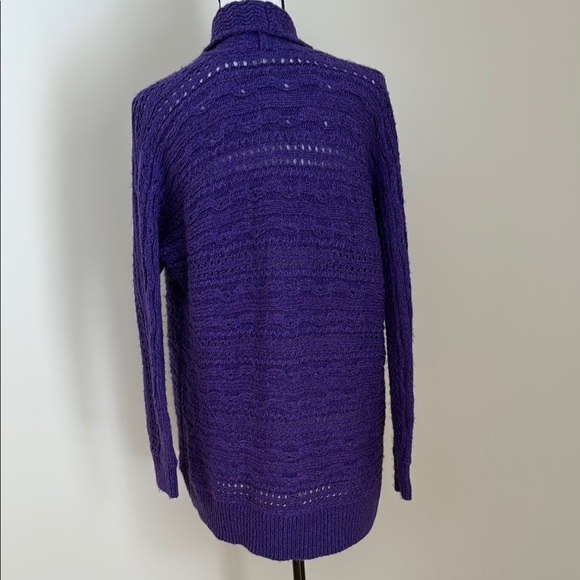 Chico's 1 Women's Purple Open-Front Long Cardigan Sweater M 8 - Picture 4 of 7